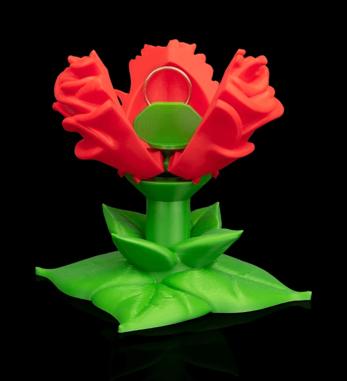 Boîte rose à bagues