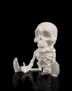 Halloween skelet met snoepkom